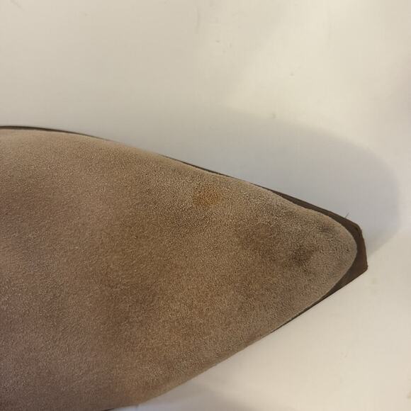 Mark Fisher Womens Tan Suede Ankle Boots Women’s 8.5 Block Heel Western Boho - Picture 8 of 12